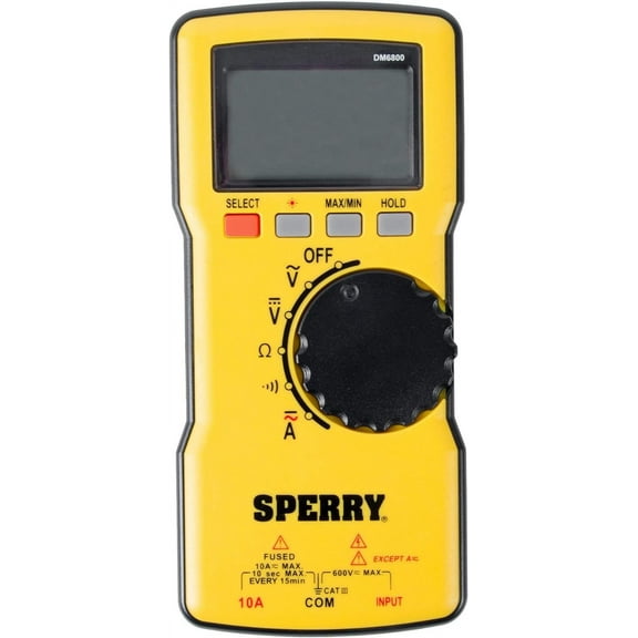 Gardner Bender Digital Multimeter DM6800 - Auto Ranging 600V AC/DC, 10A - Yellow