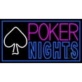 thumbnail image 1 of Poker Nights Game Bar Pub Gift LED Neon Sign 20 x 37 - inches, Black Square Cut Acrylic Backing, with Dimmer - Bright and Premium built indoor LED Neon Sign for wall décor, arcarde, and storefront., 1 of 7