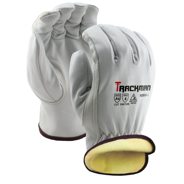 Guantes de trabajo Stauffer Trackman de piel de cabra con Kevlar, resistentes al corte