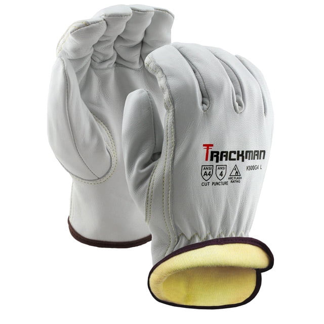 Guantes de trabajo Stauffer Trackman de piel de cabra con Kevlar, resistentes al corte