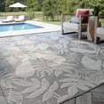 thumbnail image 3 of 4x6 Water Resistant, Indoor Outdoor Rugs for Patios, Front Door Entry, Entryway, Deck, Porch, Balcony | Outside Area Rug for Patio | Gray, Floral | Size: 3'10'' x 5'3'', 3 of 9