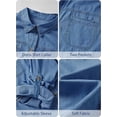 thumbnail image 7 of EMMIOL Women's Oversized 100% Cotton Denim Shirt Long Sleeve Button-Down Blouse with Pockets Casual Western Style, 7 of 7