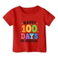 thumbnail image 3 of WMQPNNS Boys Girls 100 Days of School Shirt Summer Tops for Girls Size 8 Summer Casual Short Sleeve Tops Classic Crewneck Graphic Tees Kids Outfits(Size 1-2 Years,Red), 3 of 4
