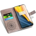 thumbnail image 5 of Compatible with Tracfone BLU View 4 B135DL Wallet Phone Case and Tempered Glass Screen Protector Flip Credit Card Holder Stand Mandala Flower Cell Cover for BLUE View 2 2023 View4 135DL Women Gray, 5 of 8