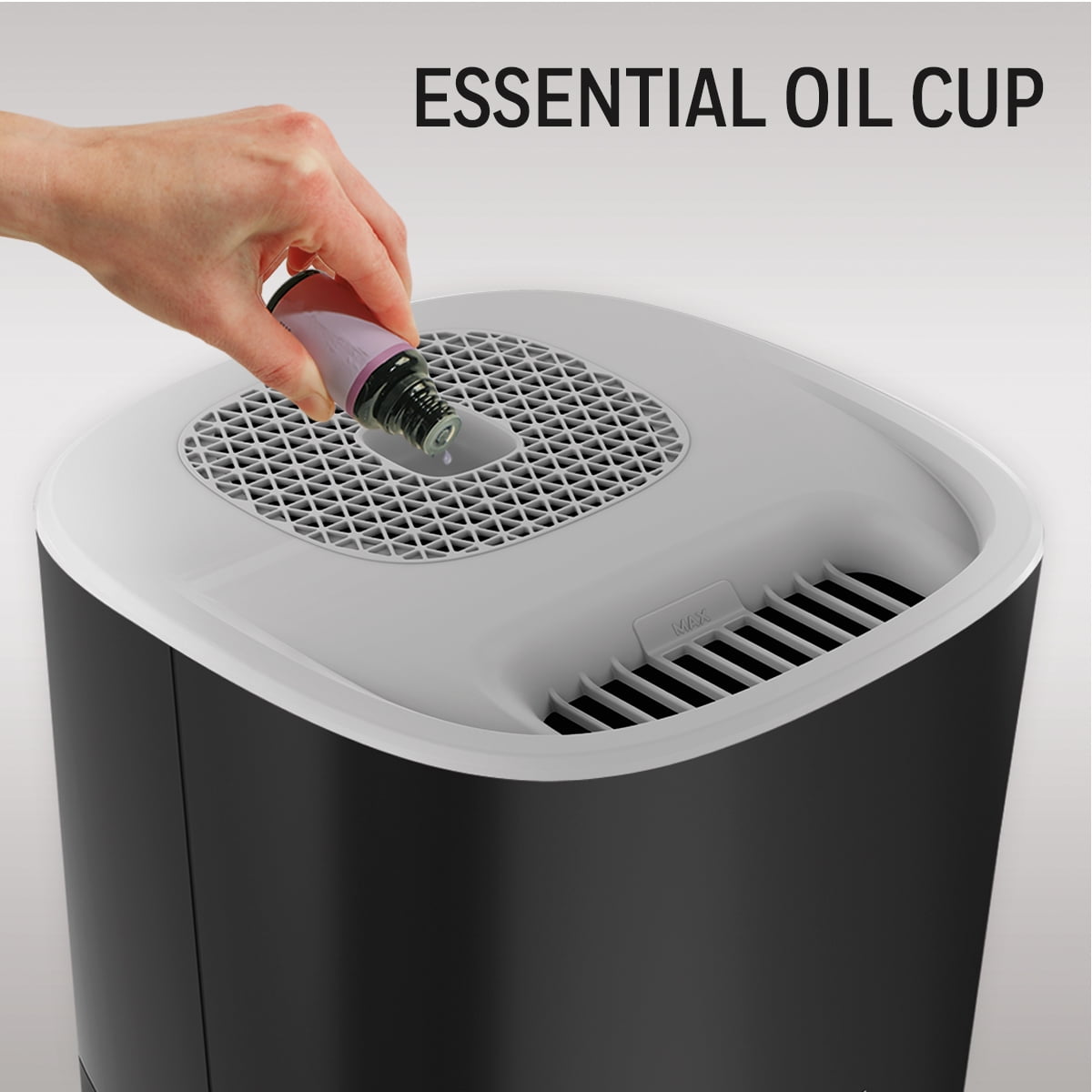 Honeywell 1.5 gal. 500 sq ft Filter Free Warm Mist Humidifier with Essential Oil Cup, Black, HWM440