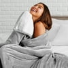 Bare Home Sherpa Blanket - Fluffy & Soft Plush Bed Blanket (Full/Queen, Light Gray)