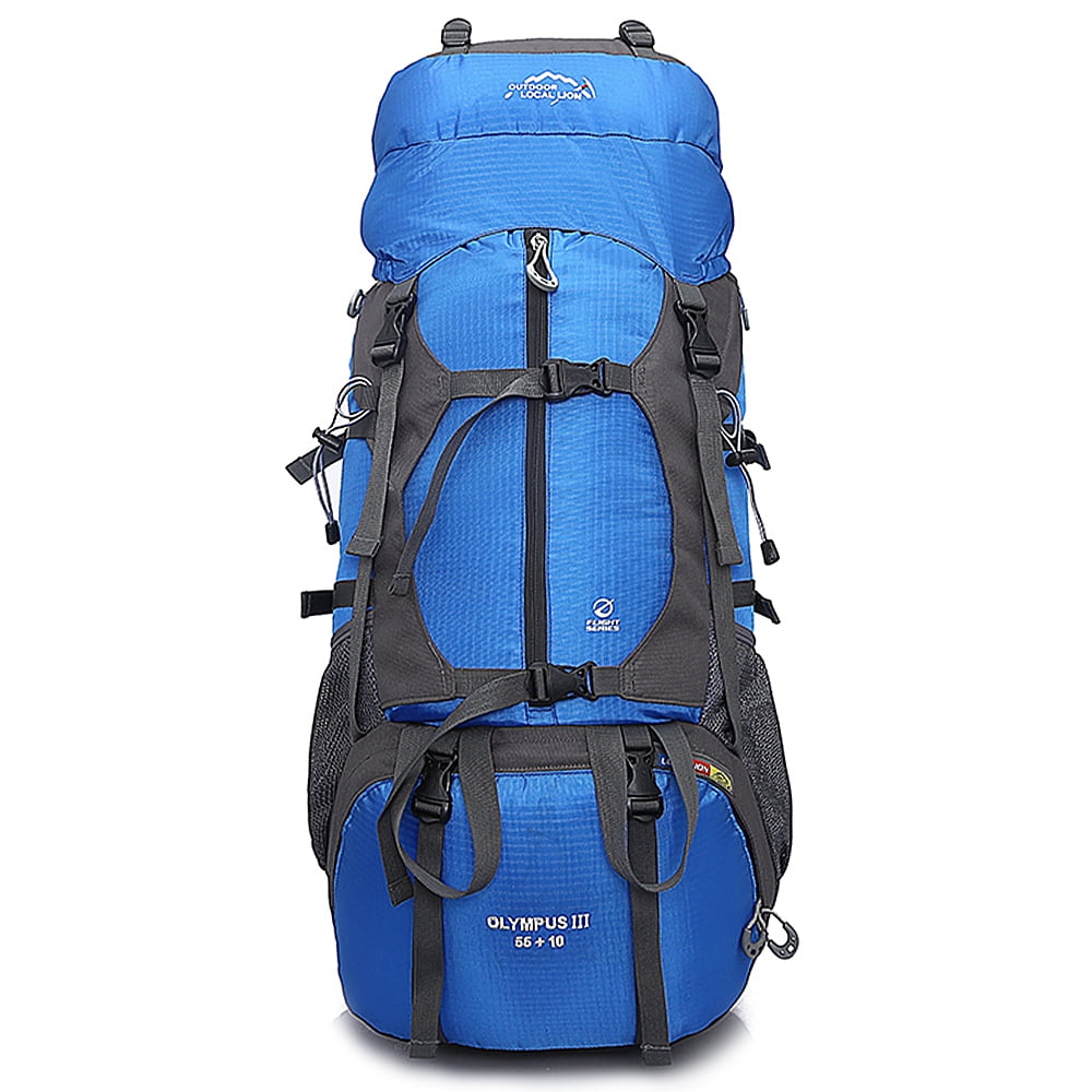 65L Men Women Trekking Backpack Mountaineering Bag Outdoor Travel Tent