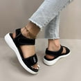 thumbnail image 6 of Sandal for Women Flat Heel Open Toe Casual Versatile Summer Trendy Round Toe Solid Color Women Footwear Comfortable Ankle Strap Walking Beach Shoes Black 6, 6 of 8