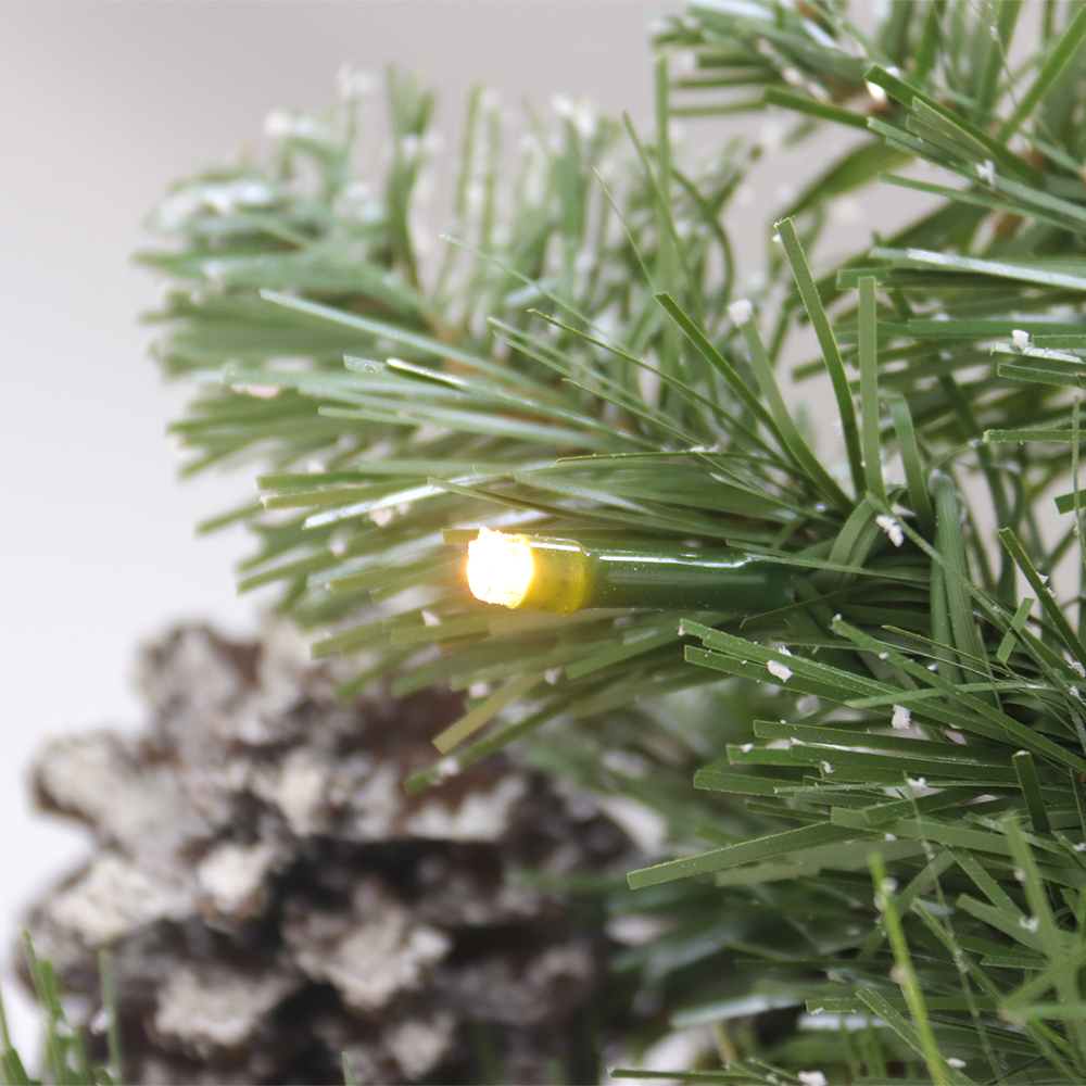 Abble 24'' Lighted Christmas Wreath with Warm White LED Lights