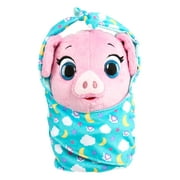 Just Play Disney Jr T.O.T.S. Cuddle & Wrap Plush, Pearl the Piglet, Preschool Ages 3 up