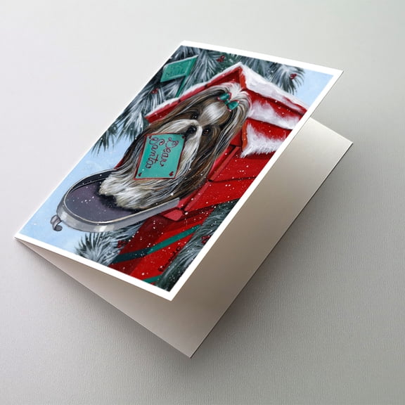 Shih Tzu Christmas Letter to Santa Greeting Cards and Envelopes Pack of 8
