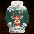 thumbnail image 3 of Women Christmas Outfit Fashion Pullover Hoodie Cozy Lined Print Sweatshirt Casual Soft Warm Winter Holiday Graphic Hooded Top for Women Red 2XL, 3 of 3