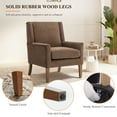 thumbnail image 3 of EOP Modern Oversized Accent Chair, Upholstered Fabric Reading Armchair, Living Room Chair with Wood Legs, Single Sofa Chair for Living Room, Bedroom, Office, Brown, 3 of 9
