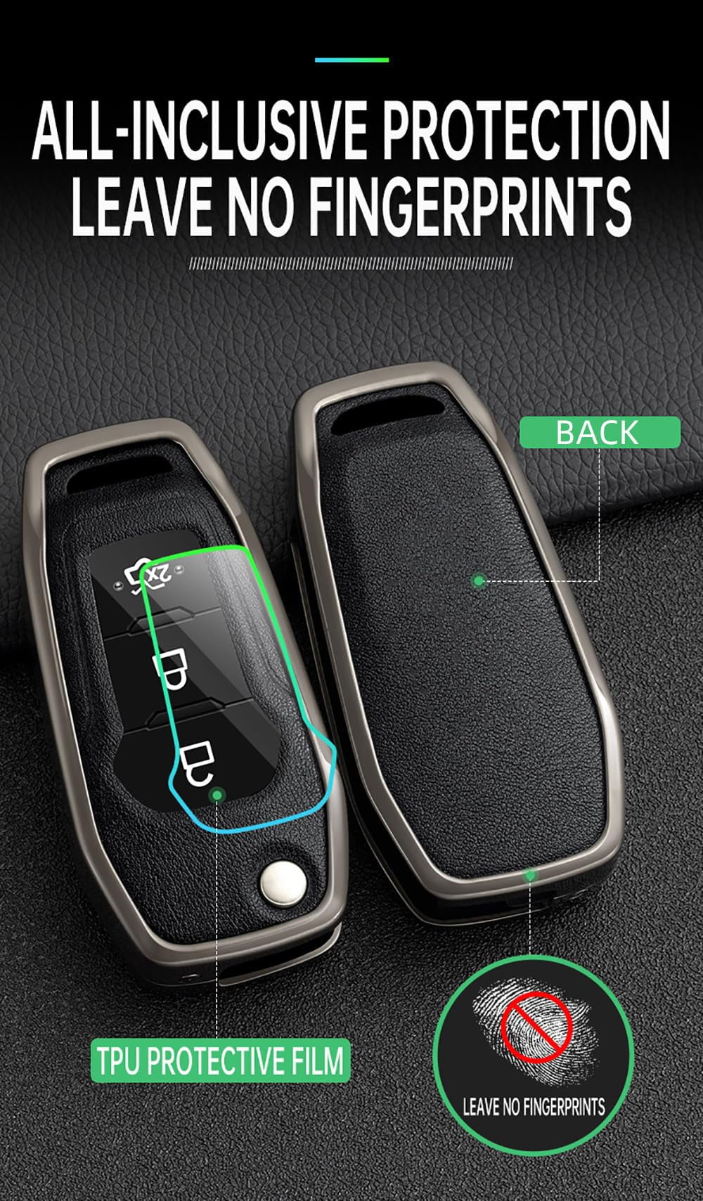 3-Button Car Key Bag Fit for Ford Flip Folding Key Remote Key Fob Cover for EcoSport Escort Explorer F-150 F-250 F-350 F-450 F-550 Super Duty Mondeo Ranger Titanium Car Accessories