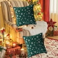 thumbnail image 4 of Nkmbld Christmas Throw Pillows Soft Fuzzy Decorative Pillows Covers with Snowflake Glitter Printed Pillowcases for Sofa, Couch, Bed and Car, Green, 4 of 8
