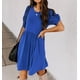 thumbnail image 5 of Vestido de verano para mujer, informal, con nudo torcido, manga corta, plisado, con bolsillos Adepaton WMZL-909-10, 5 of 8