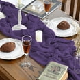 thumbnail image 6 of Sm:)e Purple Cheesecloth Table Runner 120 Inch Rustic Gauze Boho Chair Sashes for Bridal Shower Wedding Party Catering Home Decoration Supplies, 6 of 6
