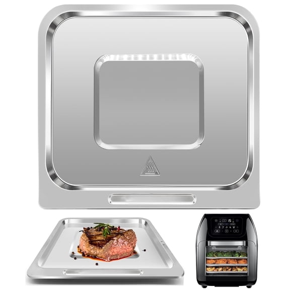 Air Fryer Cooking Tray for CHEFMAN XL 10L Multifunctional Digital air fryer, 9.4*8.8'' Food Grade Nonstick Air Fryer Replacement Parts Rack Grill Pan Crisper Plate, Dishwasher Safe