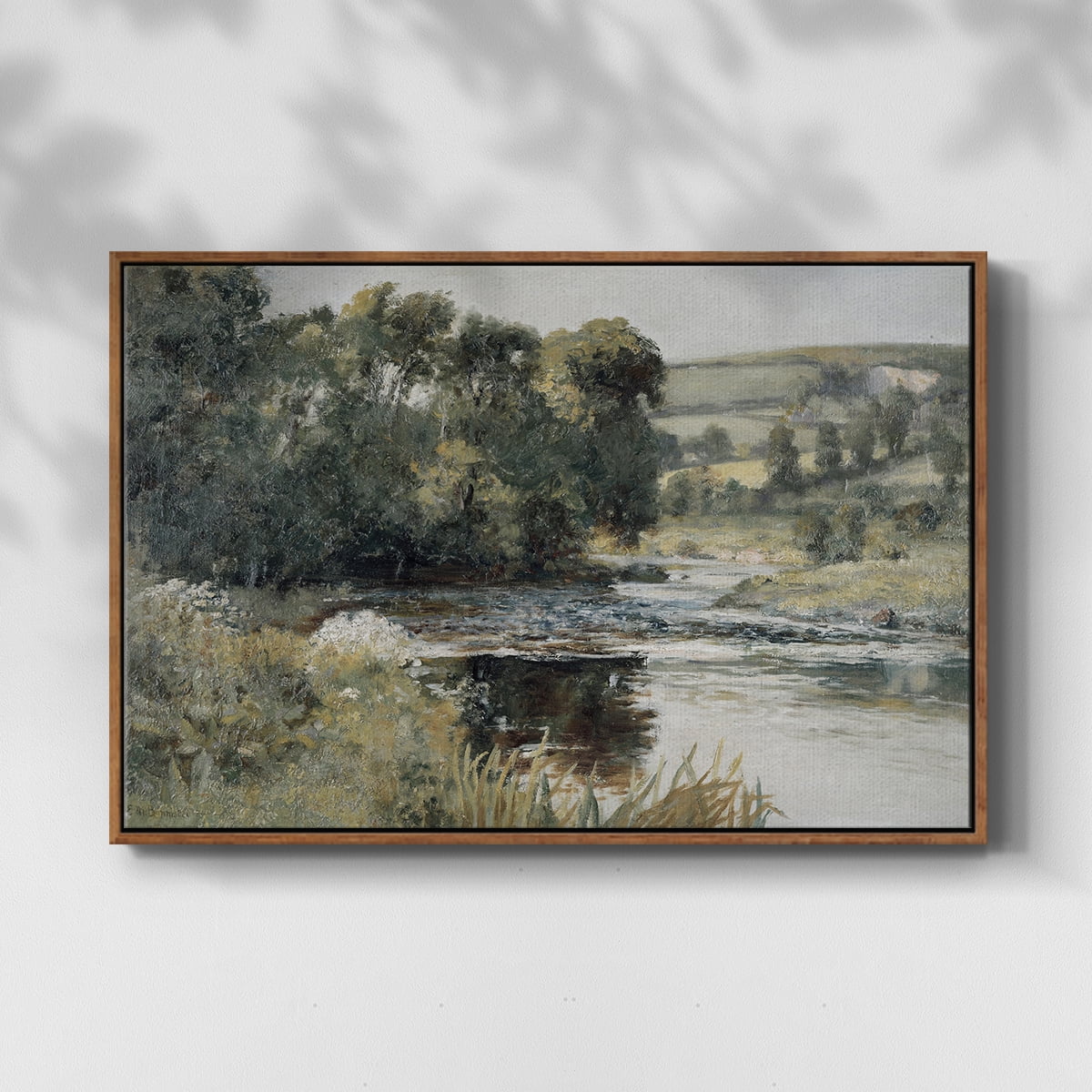 Vintage Landscape-CCCXLVI By Wexford Home Framed in Walnut Wood Gallery Wrapped Canvas 17 in. x 25 in.
