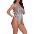 thumbnail image 2 of Mono sexy mono de cosplay suave mono de tela con pantalla de encaje para mujeres adultas, gris, XXL Inevent XX000036-62, 2 of 7