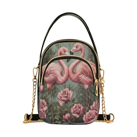 WOBOGO Ragged Pink Flamingo Ladies Chain Shoulder Bag Fashion Designer Handbag Versatile Classic Style