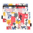 thumbnail image 2 of 2 Pack Pencil Pouch for 3 Ring Binder Smooth Zipper Folders with Pockets Clear Window Pencil Case Colorful Plants and Squares, 2 of 6