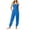 Blue, variant on Womens Strapless Tube Top Harem Jumpsuits High Waisted Joggers Soft Knit Ruched Casual Romper Long Pants