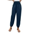 thumbnail image 2 of Biekopu Womenacute;s Harem Yoga Pants Smocked Waist Lounge Beach Pants Comfy Workout Sweatpants with Pocket, 2 of 7