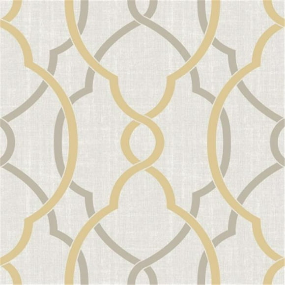 Sausalito Taupe & Yellow Peel & Stick Wallpaper