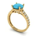 thumbnail image 2 of Clara Pucci 14K Yellow Gold 2.3ct Turquoise Solitaire with Accents Ring, 2 of 8