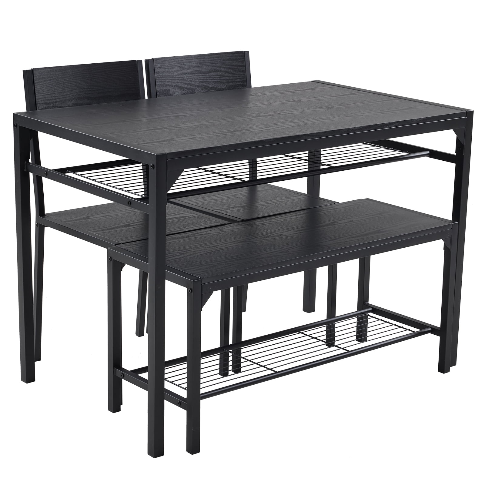 Dining Table Set with 2 Chairs and Bench Space-Saving Design