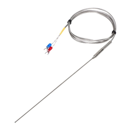 Uxcell K Type Thermocouple Temperature Sensor Probe 2x200mm 4.9ft Wire 0 to 1100°C(32 to 2012°F) Stainless Steel