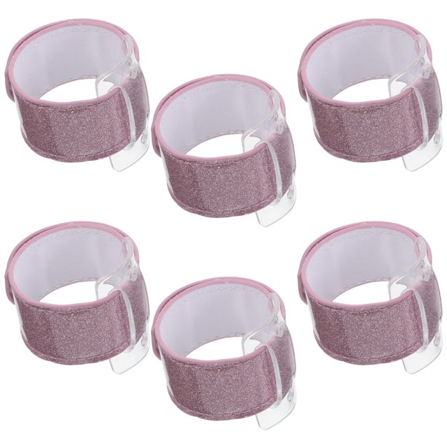 unbranded 6Ud Floral Corsage Bracelets Pink Slap Wrist Corsages Elegant Wedding Party Wristbands Comfortable