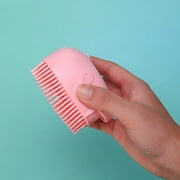 Dog Bath Brush, Pet Massage Brush, Shampoo Dispenser, Soft Silicone Brush, Rubber Bristle for Dogs and Cats Shower, Soft Pet Rub Back Brush, Shower Brush