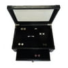 Black Croc Jewelry Box Ring Earring Cuff Link Case Large Storage Display Organizer