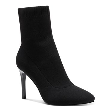 INC Womens Black Flexible Sole Cushioned Keenah Square Toe Stiletto Zip-Up Dress Boots Shoes M