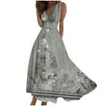 thumbnail image 2 of Fankiway Robe Longue Sans Manches à Col en V Imprimée Mode Printemps/été pour Femmes Robes de Plage Grande Taille pour Femmes, 2 of 5