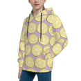 thumbnail image 2 of KLL Unisex Kids Boys Girls Hooded Pocket Pullover Hoodies-Yellow Lemon Slices, 2 of 5