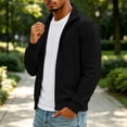 thumbnail image 5 of TRUNZI Men's Zip Up Jackets Long Sleeves Stand Collar Casual Daily Outdoor Lightweight Jackets with Pockets,Black,Size XL, 5 of 9