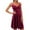 Wine, variant on IROINNID A-Line Dress For Women Fashion Casual Solid Gorgeous Sleeveless Shirring Long Dress V-Neck Below The Knee Dress