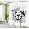 thumbnail image 5 of Ambesonne Black White Shower Curtain, Medieval Knight, 69"Wx84"L, Black White, 5 of 5