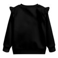 thumbnail image 2 of Uorisanigo Toddler Girl Black Sweatshirt Crewneck Long Sleeve Shirts Tops 1-2T Kids Oversized Sweatshirts Ruffle Shoulder Pullover Hoodies Tops Fall Winter Spring Clothes, 2 of 7