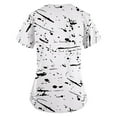 thumbnail image 3 of Odeerbi Summer Scrub Tops for Women 2025 Fashion Short Sleeve V-Neck Working Uniform Printing Blouse with Pocket White, 3 of 3