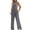 Gray, variant on YTDSCS Womens Sleeveless Jumpsuits Summer One Piece Wide-Leg Pants Women's Solid Color Rompers with Pocket S-2XL