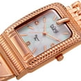 thumbnail image 4 of Women's Diamond Dial Rectangular Buckle Design Dimpled Rose-Tone Bracelet Watch, 4 of 5