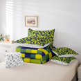 thumbnail image 6 of Homewish Minimalist Geometric Checkered 7pcs Bedding Comforter Set,Pixel Pattern Queen Bedding Sets,Yellow Deepblue Queen Sheet Sets For Children,Microfiber Bedroom Decor Reversible, 6 of 8