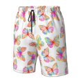 thumbnail image 4 of Logiee colored butterflies Print Mens Swim Trunks Quick Dry Board Shorts,Breathable Hawaii Beach Shorts Swimwear Bathing Suits-Small, 4 of 6