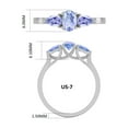 thumbnail image 3 of Oval and Pear Cut Natural Tanzanite Gemstone Ring in 14K White Gold (Size: 8), 3 of 6