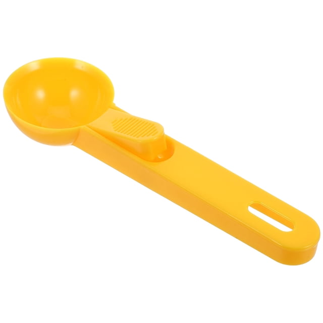 PAMINGONO Small Cookie Scoop Ice Cream Scoop Yellow PP Spring Loaded Mechanism for Households 1Set