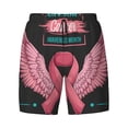 thumbnail image 4 of Lsque Mens Swim Trunks Ribbon With Angel Wings Pattern - Bathing Suit Compression Liner - Beach Swim Shorts Swimwear - (S-3XL) - Stretch Quick Dry -Medium, 4 of 9